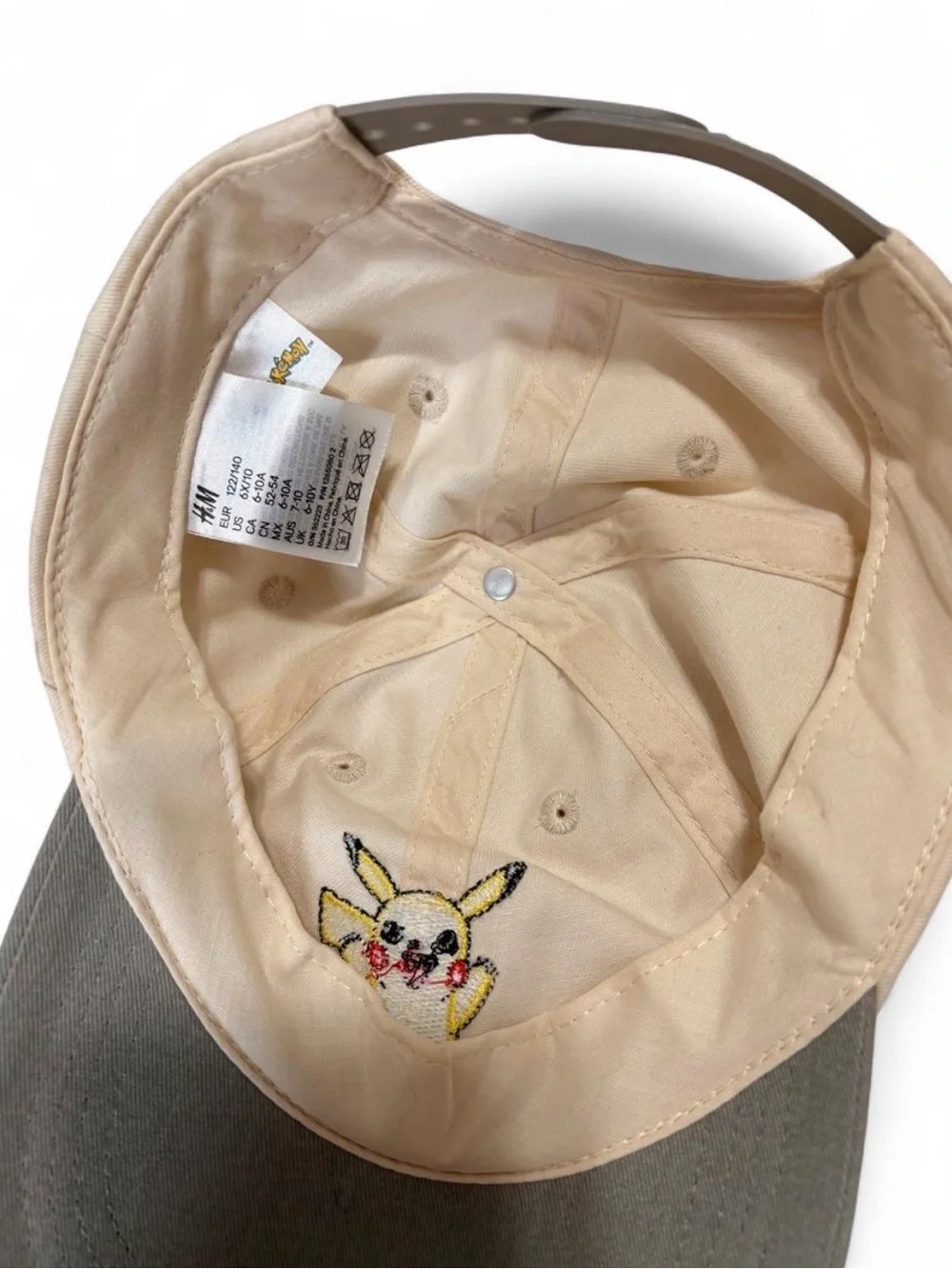 H&M Kids Beige and Olive Pikachu Cap for 6-10 y.o.